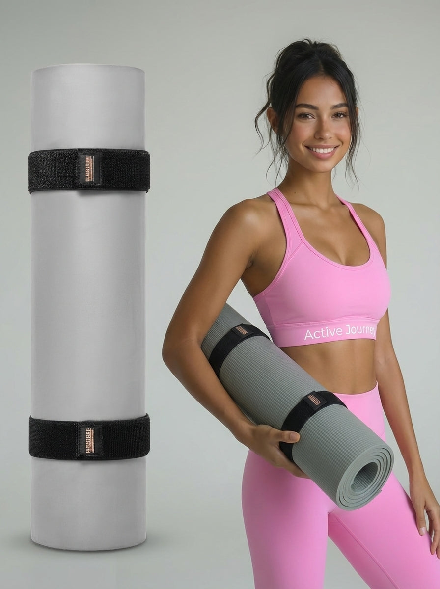 Adjustable Heavy-Duty Yoga Mat Strap - Elastic Bungee Wrap Organizer for Workout Exercise and Pilates Mat Storage - Secure and Stretchable Holder for Easy Transport