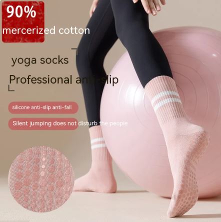 Mid-calf Pilates Socks with Grips - Active Journey